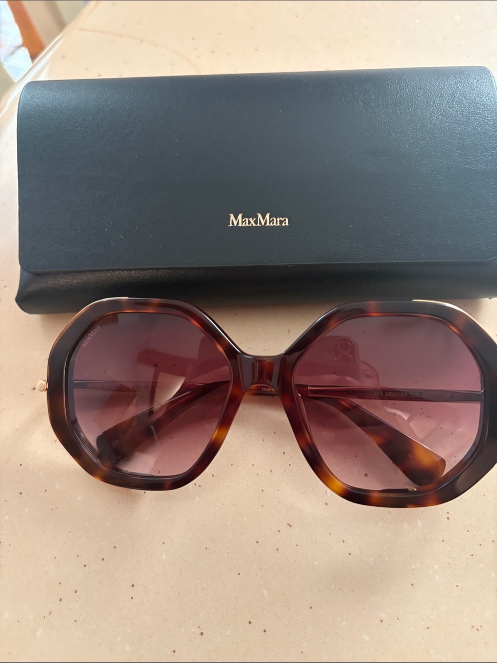MaxMara Tortoiseshell Frame Sunglasses with Brown Gradient Lenses